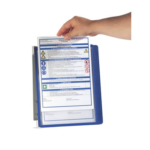 Leggio da parete DURABLE VARIO® WALL 5 pannelli A4 metallo/polipropilene blu 555107